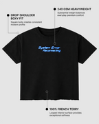 404 Mood Not Found Boxy Fit T-Shirt | 240 GSM French Terry Cotton Black Graphic Tee