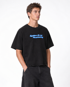 404 Mood Not Found Boxy Fit T-Shirt | 240 GSM French Terry Cotton Black Graphic Tee
