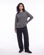 Acid Wash Waffle Knit Oversized Full-Sleeve T-Shirt | 240 GSM Waffle Knit Cotton Oversized Tee