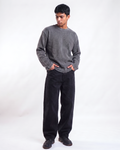 Acid Wash Waffle Knit Oversized Full-Sleeve T-Shirt | 240 GSM Waffle Knit Cotton Oversized Tee