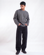 Acid Wash Waffle Knit Oversized Full-Sleeve T-Shirt | 240 GSM Waffle Knit Cotton Oversized Tee