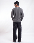 Acid Wash Waffle Knit Oversized Full-Sleeve T-Shirt | 240 GSM Waffle Knit Cotton Oversized Tee