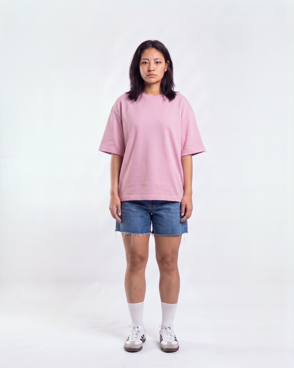 Baby Pink Oversized T-Shirt | 240 GSM French Terry Cotton Oversized Tee