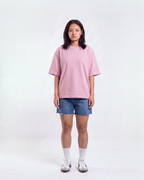 Baby Pink Oversized T-Shirt | 240 GSM French Terry Cotton Oversized Tee