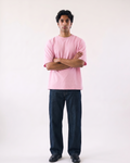 Baby Pink Oversized T-Shirt | 240 GSM French Terry Cotton Oversized Tee