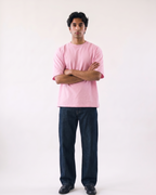 Baby Pink Oversized T-Shirt | 240 GSM French Terry Cotton Oversized Tee