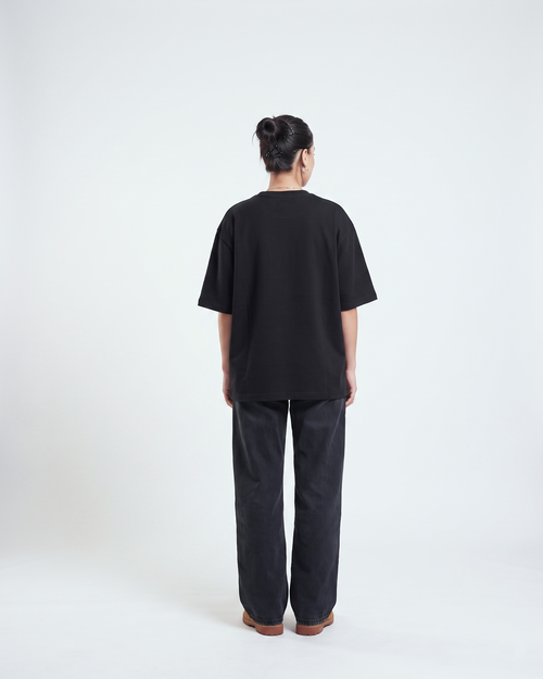 Black Oversized T-Shirt | 240 GSM French Terry Cotton Oversized Tee