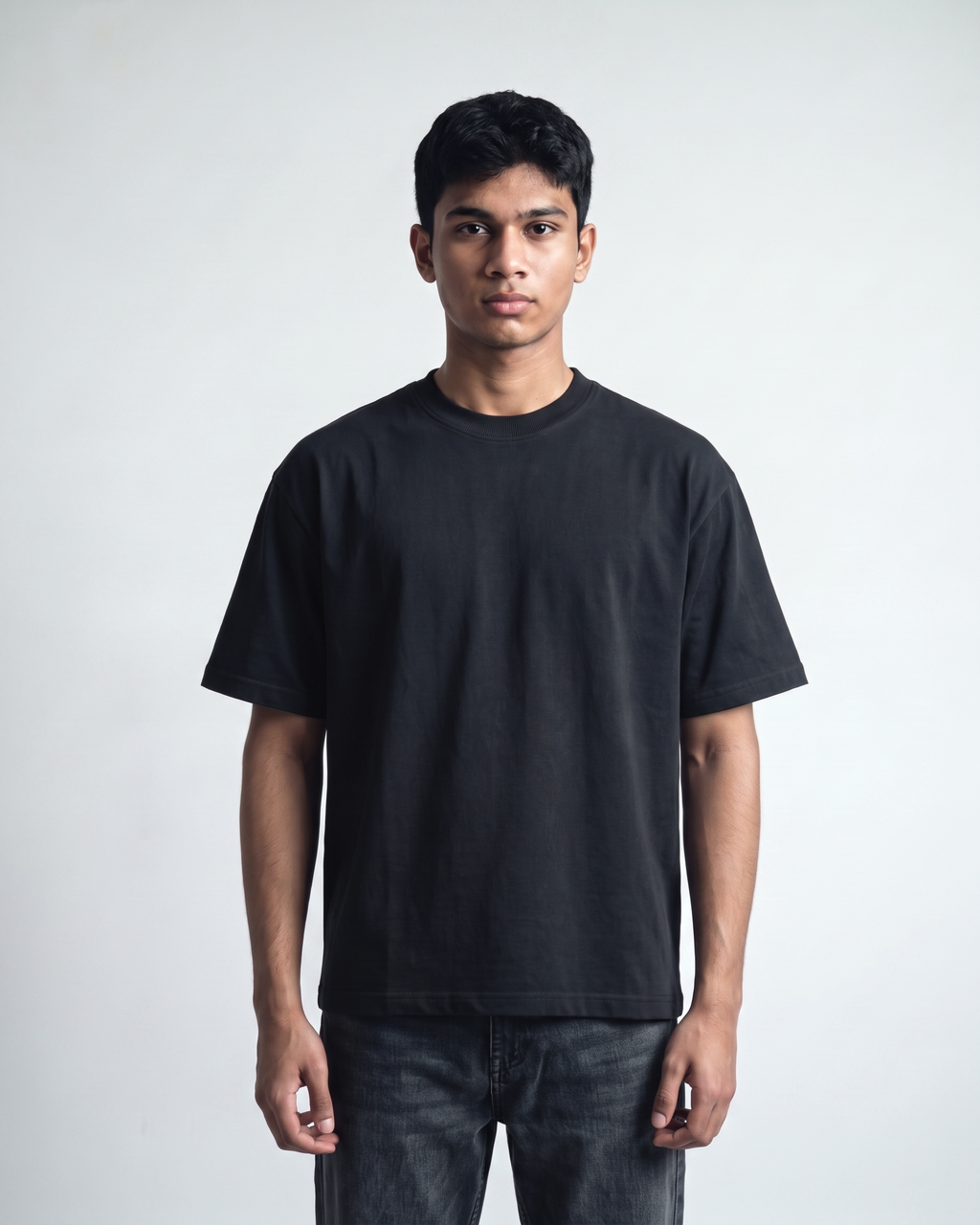 Black Oversized T-Shirt | 240 GSM French Terry Cotton Oversized Tee