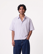 Blue Striped Oxford Boxy Shirt | 160 GSM Cotton Oxford Stripe Shirt