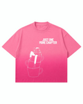 Bookaholic Boxy Fit T-Shirt | 240 GSM French Terry Pink Sunfade Ombré Wash Graphic Tee