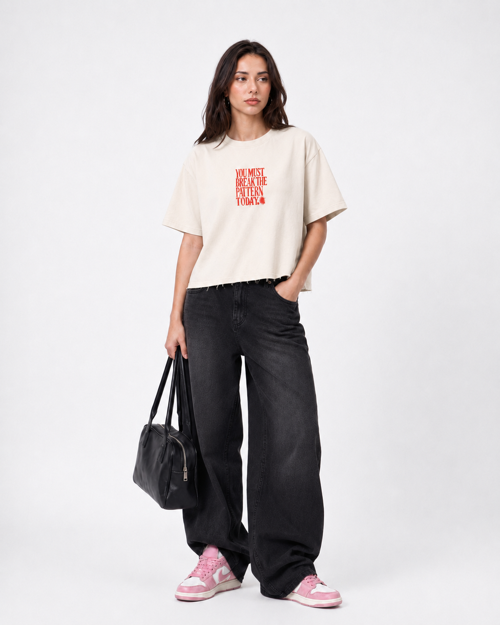 Break The Pattern Today Boxy Fit T-Shirt | 240 GSM French Terry Off-White Graphic Tee