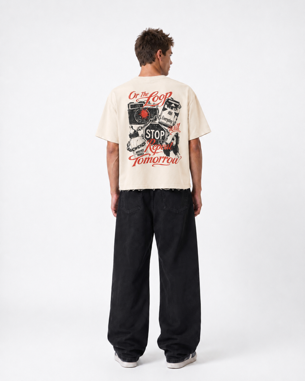 Break The Pattern Today Boxy Fit T-Shirt | 240 GSM French Terry Off-White Graphic Tee