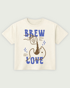 Caffeine Love Boxy Fit T-Shirt | 240 GSM French Terry Off-White Graphic Tee