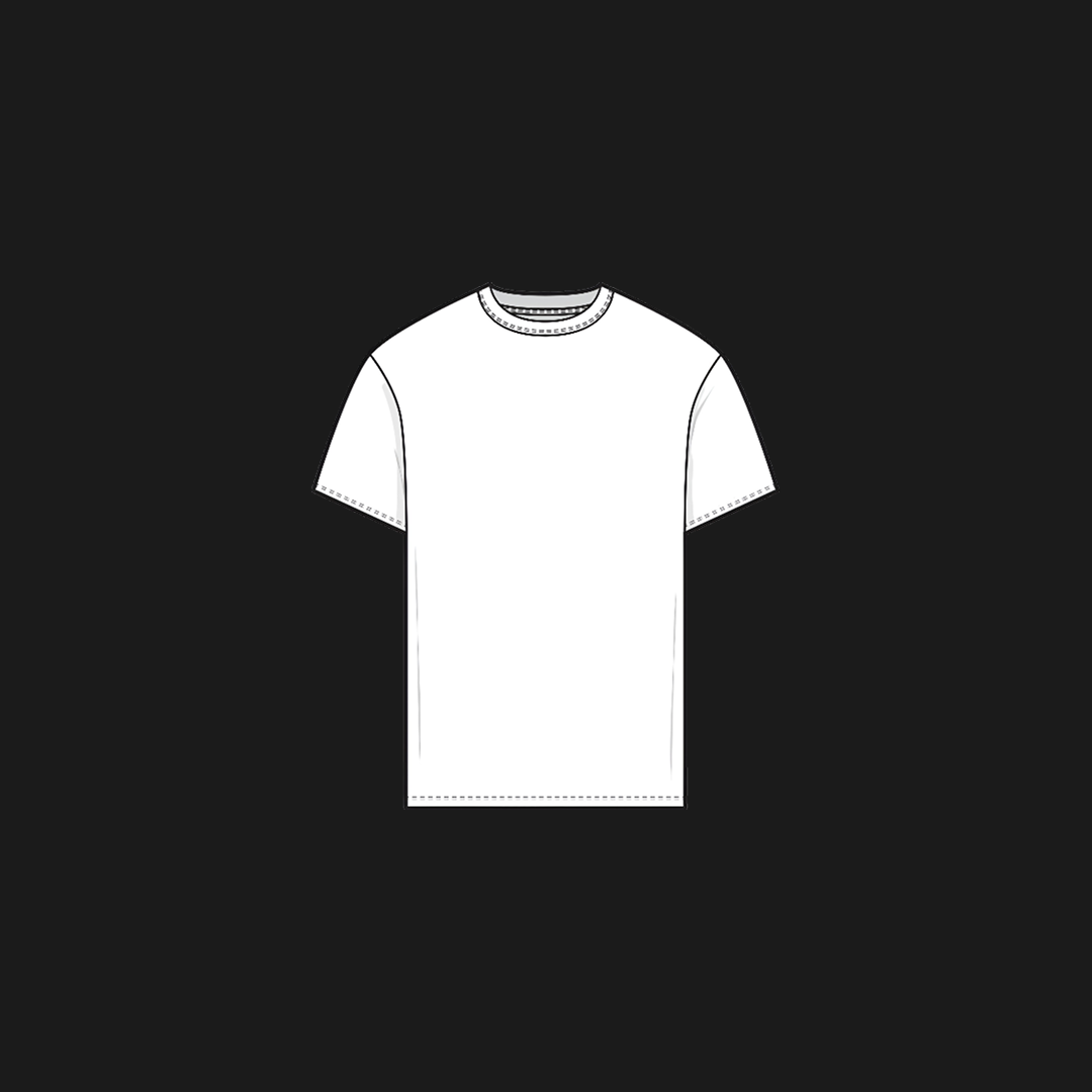 White t-shirt on a black background