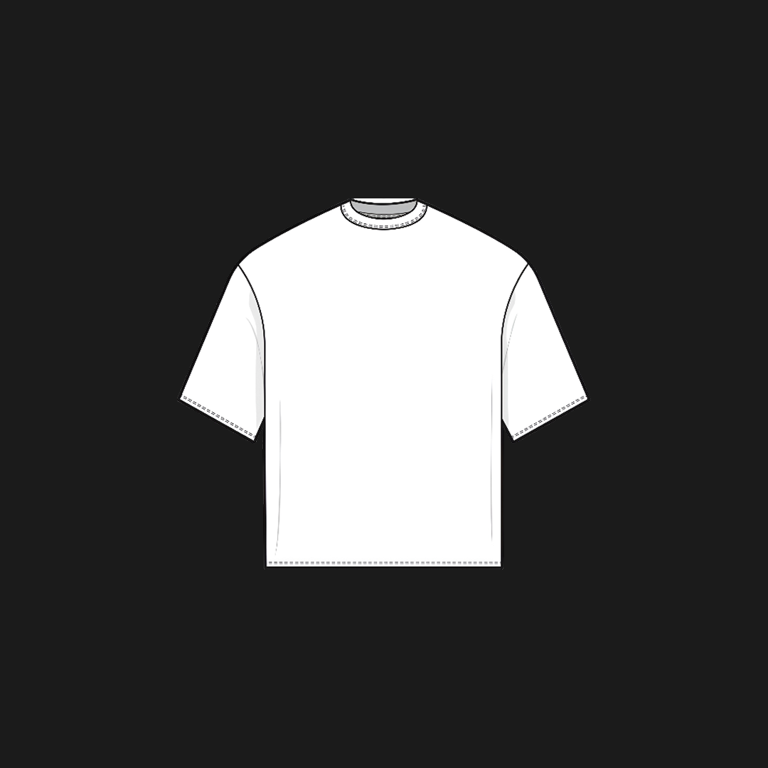 White oversized t-shirt on a black background
