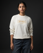 Destroy the Sadness Tee | 240 GSM Off-White Oversized Full-Sleeve Cotton Waffle Knit Graphic Tee