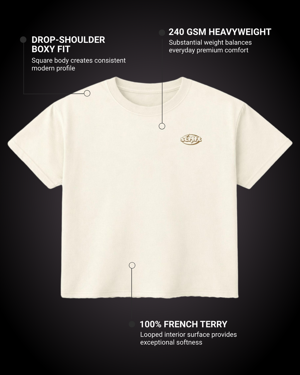 Dirty Gamble Boxy Fit T-Shirt | 240 GSM French Terry Off-White Graphic Tee
