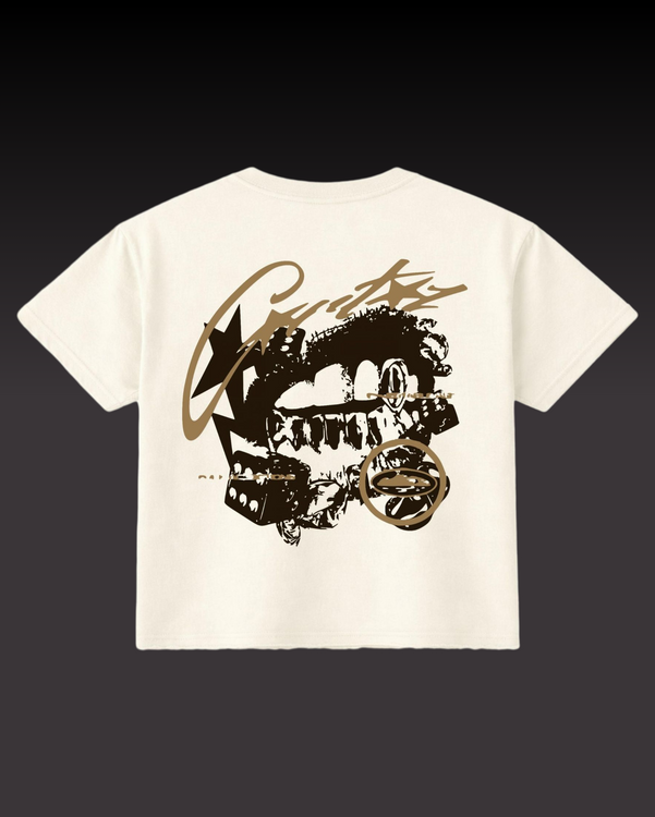 Dirty Gamble Graphic Boxy Fit T-Shirt | 240 GSM French Terry Off-White Graphic Tee