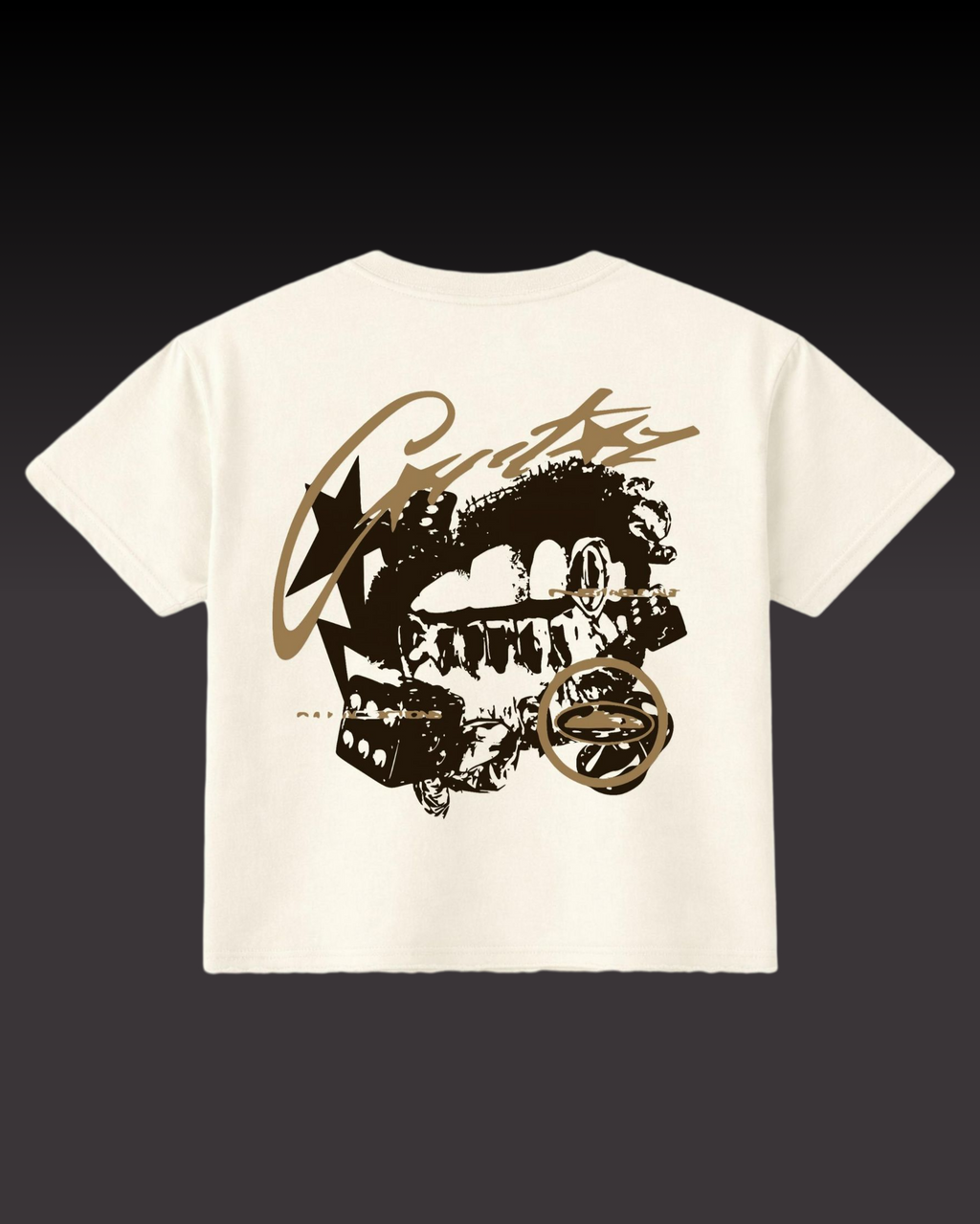 Dirty Gamble Boxy Fit T-Shirt | 240 GSM French Terry Off-White Graphic Tee