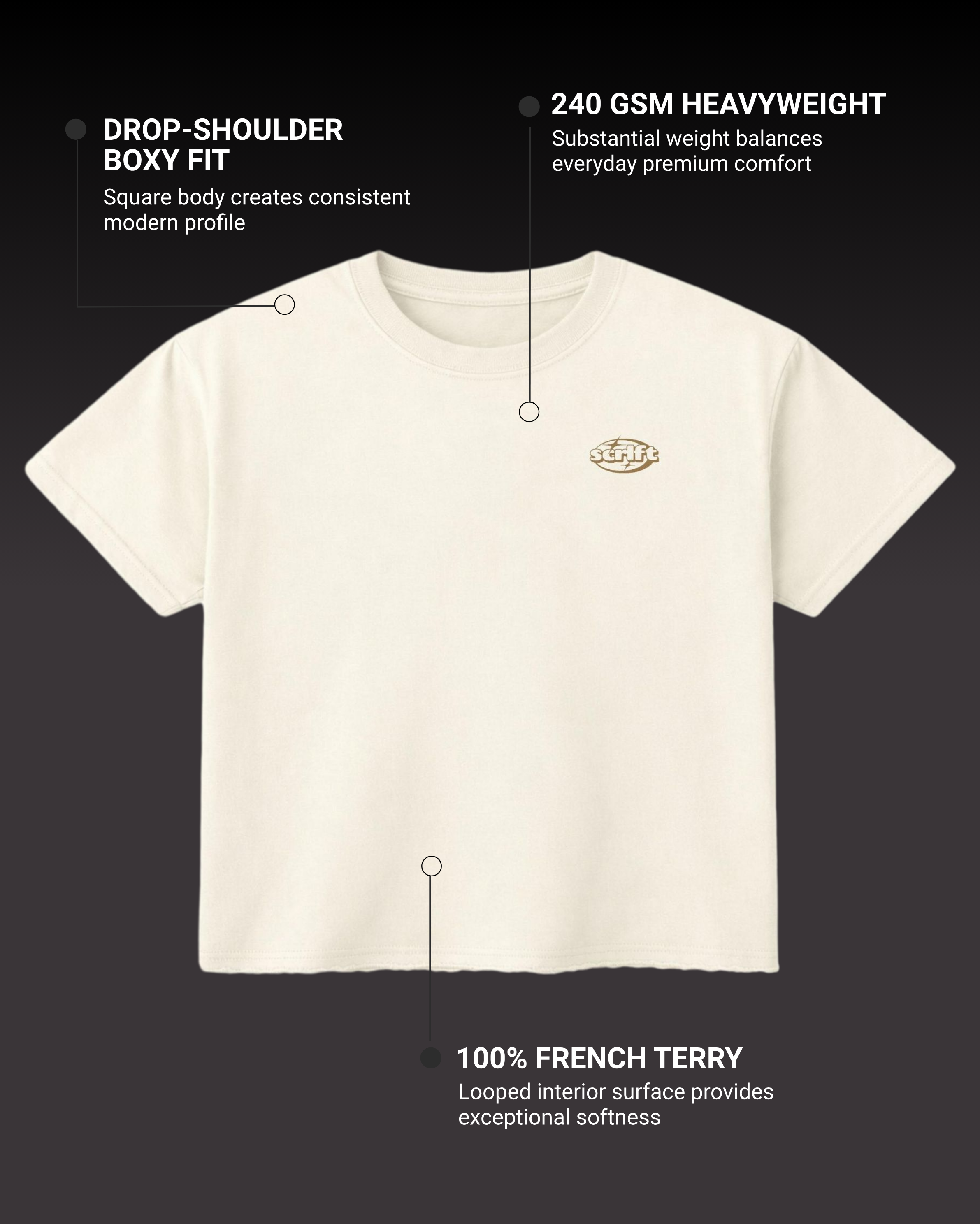 Dirty Gamble Graphic Boxy Fit T-Shirt | 240 GSM French Terry Off-White Graphic Tee