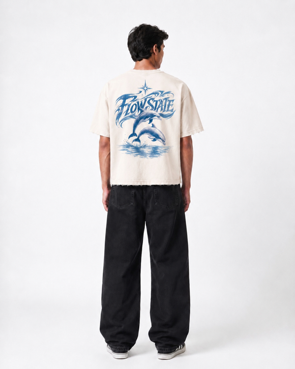 Flowstate Boxy Fit T-Shirt | 240 GSM French Terry Off-White Graphic Tee