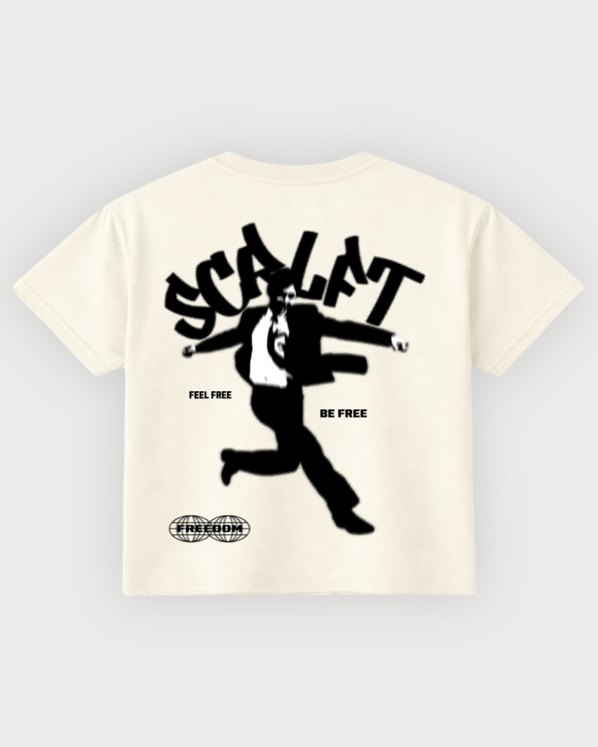 Freedom Boxy Fit T-Shirt | 240 GSM French Terry Off-White Graphic Tee