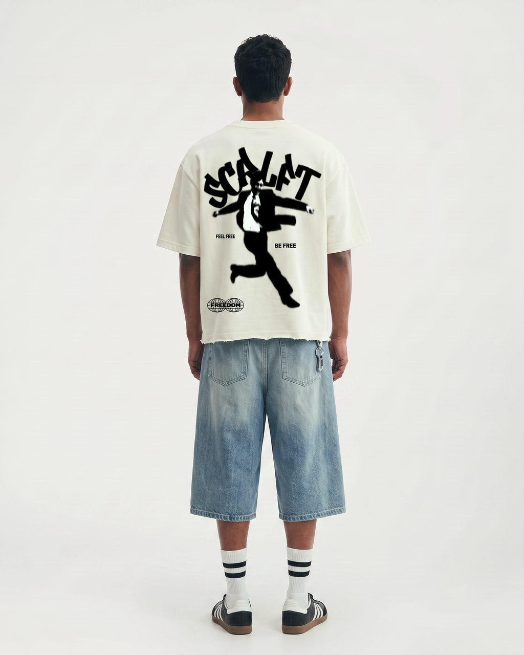 Freedom Boxy Fit T-Shirt | 240 GSM French Terry Off-White Graphic Tee