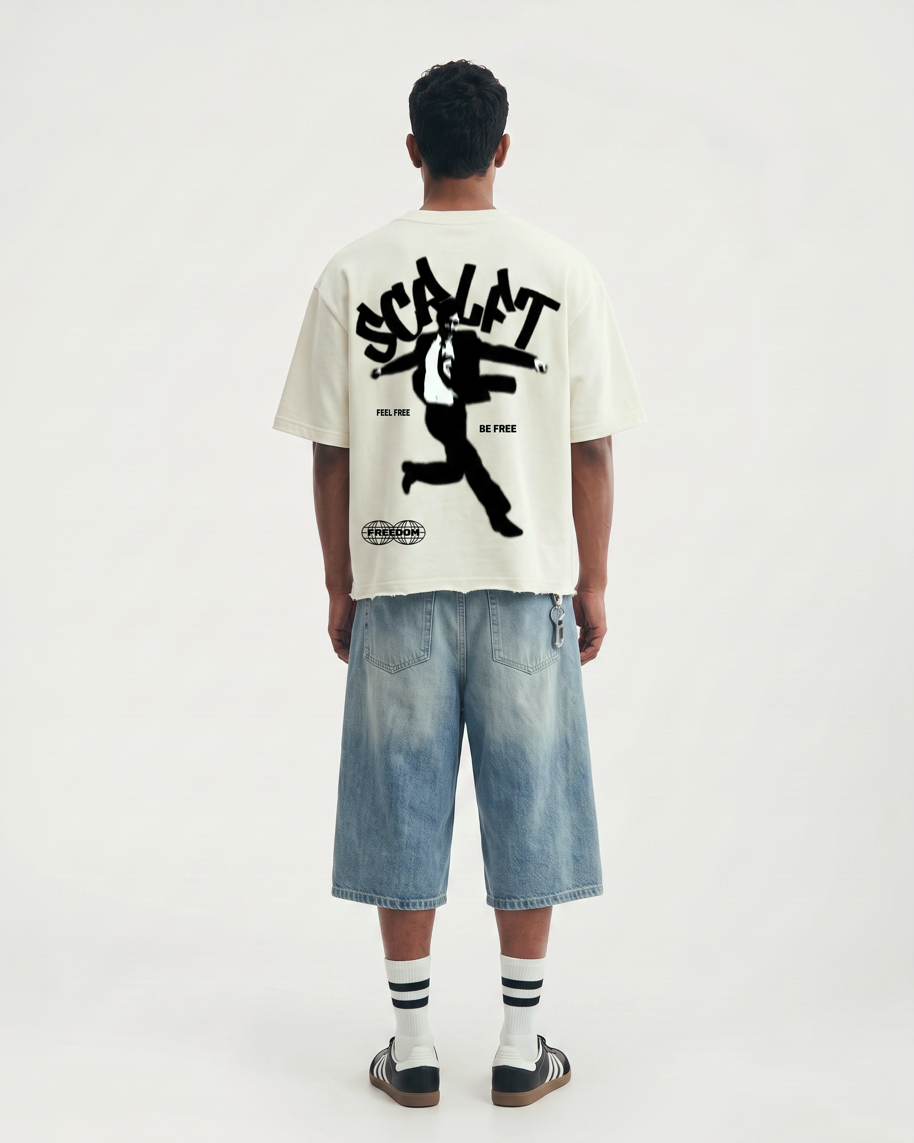 Freedom Boxy Fit T-Shirt | 240 GSM French Terry Off-White Graphic Tee