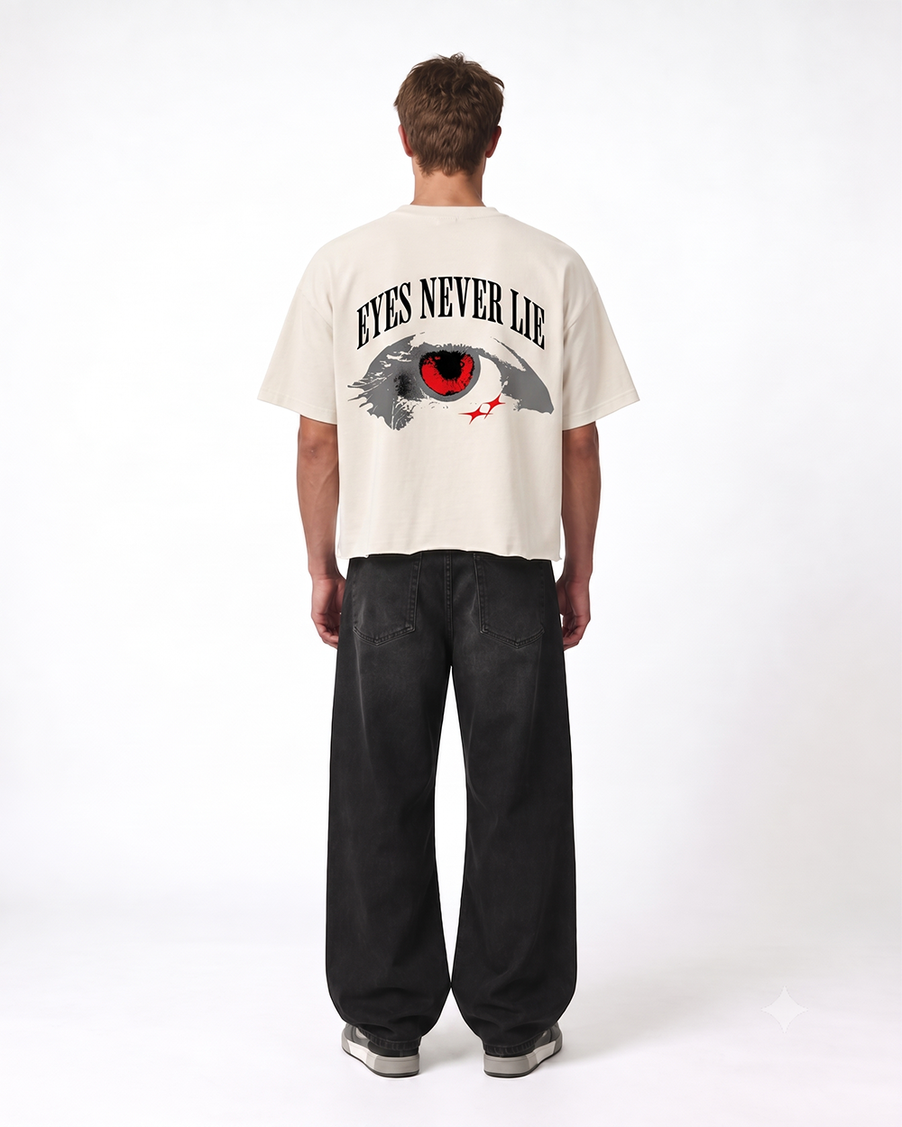 Eyes Never Lie Boxy Fit T-Shirt | 240 GSM French Terry Off-White Graphic Tee