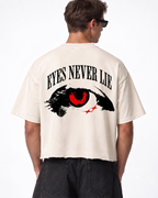 Eyes Never Lie Boxy Fit T-Shirt | 240 GSM French Terry Off-White Graphic Tee