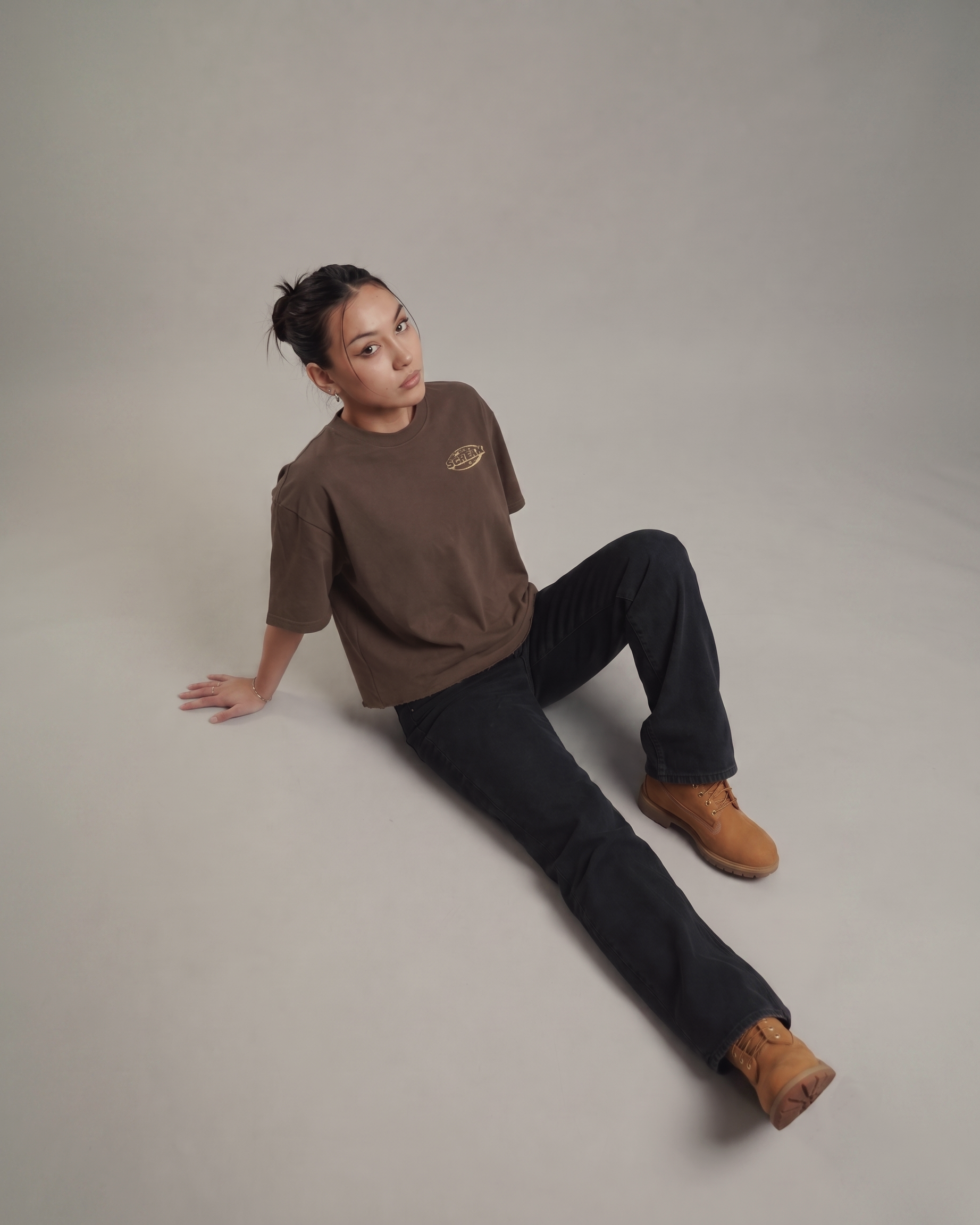 West Coast Vibes Brown Graphic Boxy Fit T-Shirt | 240 GSM French Terry Brown Graphic Tee