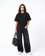 Graphite Boxy Slub T-Shirt | 180 GSM Cotton Slub Boxy Fit Tee