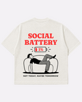 Low Energy Boxy Fit T-Shirt | 240 GSM Waffle Knit Off-White Graphic Tee