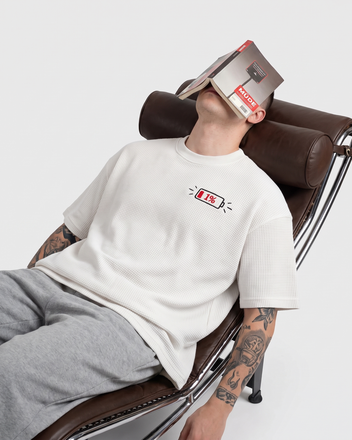 Low Energy Boxy Fit T-Shirt | 240 GSM Waffle Knit Off-White Graphic Tee
