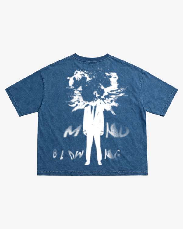 Mind Blowing Boxy Fit T-Shirt | 240 GSM French Terry Denim Wash Graphic Tee