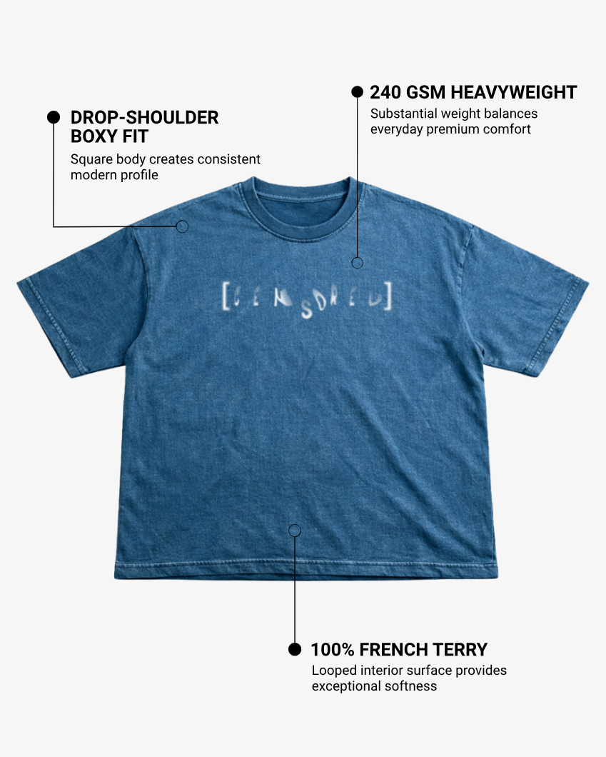 Mind Blowing Boxy Fit T-Shirt | 240 GSM French Terry Denim Wash Graphic Tee