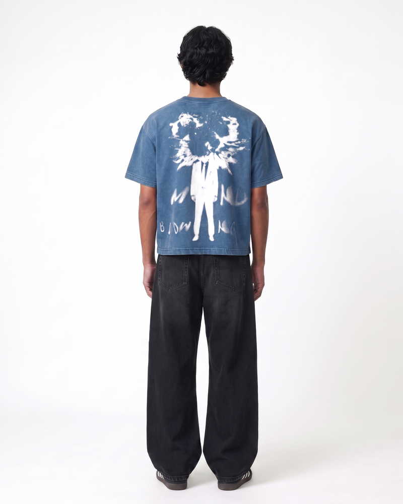 Mind Blowing Boxy Fit T-Shirt | 240 GSM French Terry Denim Wash Graphic Tee