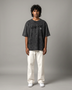 Mindful Moments Acid Wash Oversized T-Shirt | 240 GSM French Terry Cotton Graphic Tee