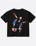 Not Lost Just Outside Boxy Fit T-Shirt | 240 GSM French Terry Black Graphic Tee