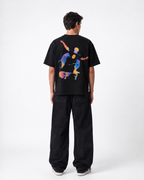 Not Lost Just Outside Boxy Fit T-Shirt | 240 GSM French Terry Black Graphic Tee