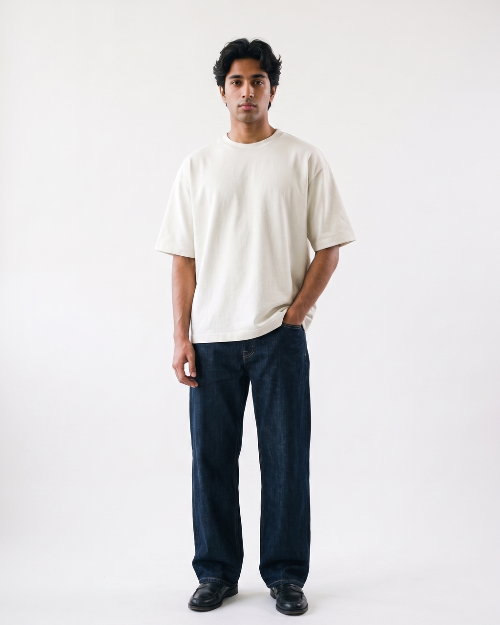 Off-White Oversized T-Shirt | 240 GSM French Terry Cotton Oversized Tee