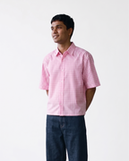 Pink Gingham Oxford Boxy Shirt | 160 GSM Cotton Oxford Check Shirt