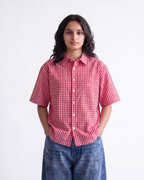 Red Picnic Oxford Boxy Shirt | 160 GSM Cotton Oxford Check Shirt