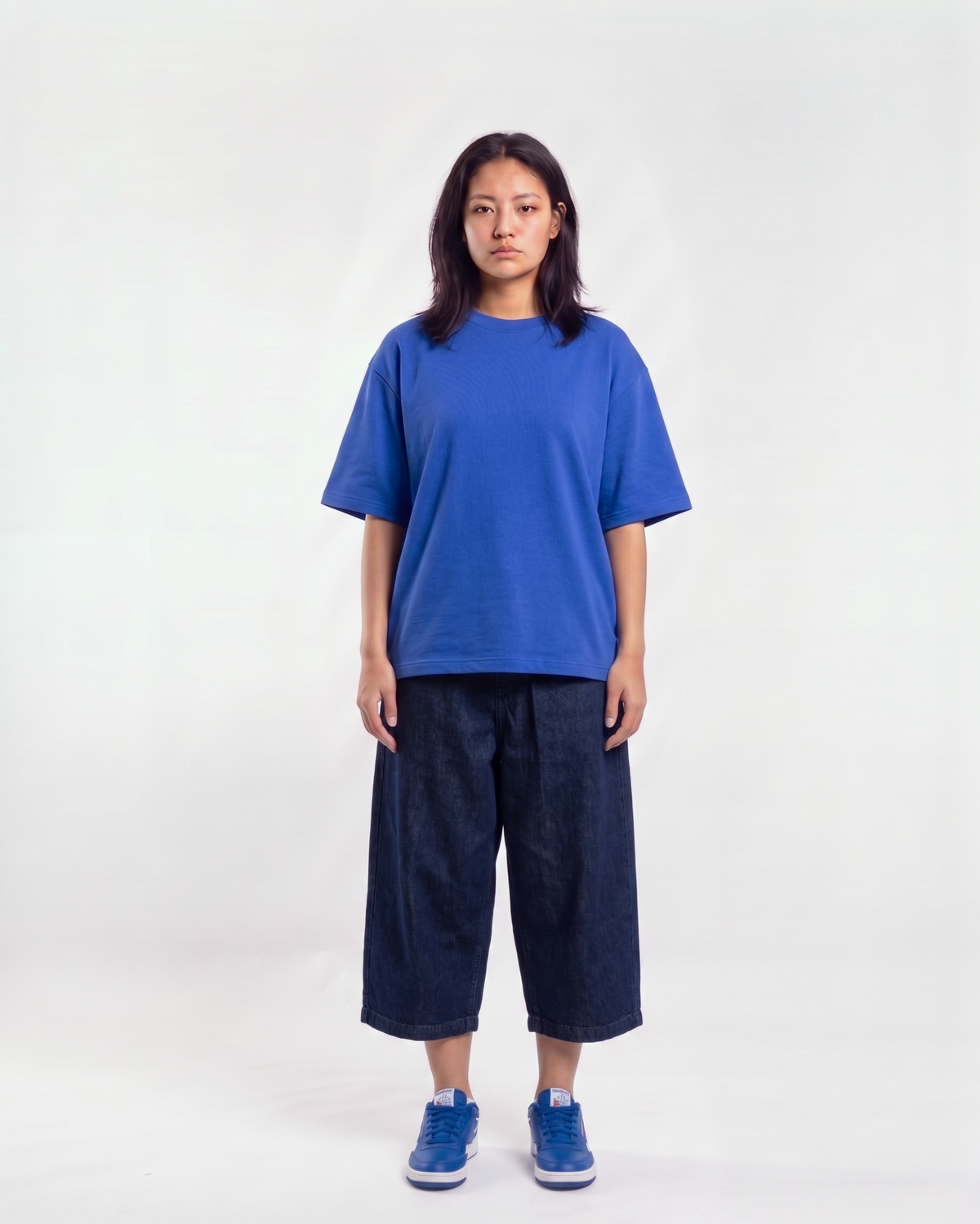 Blue Oversized T-Shirt | 240 GSM French Terry Cotton Oversized Tee