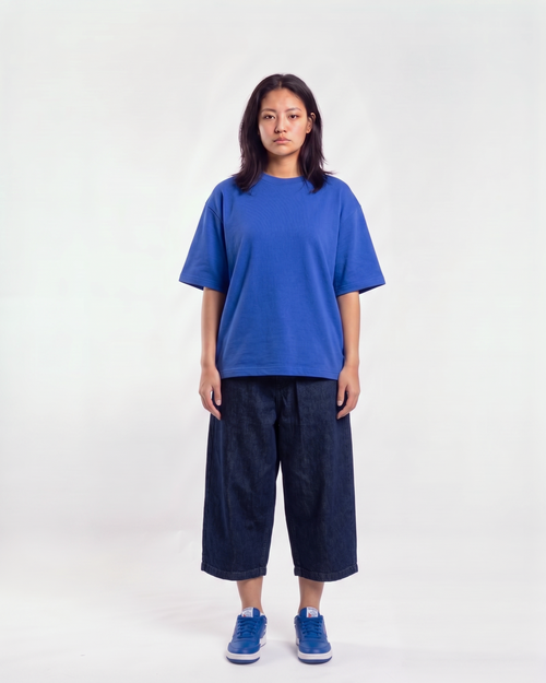 Blue Oversized T-Shirt | 240 GSM French Terry Cotton Oversized Tee