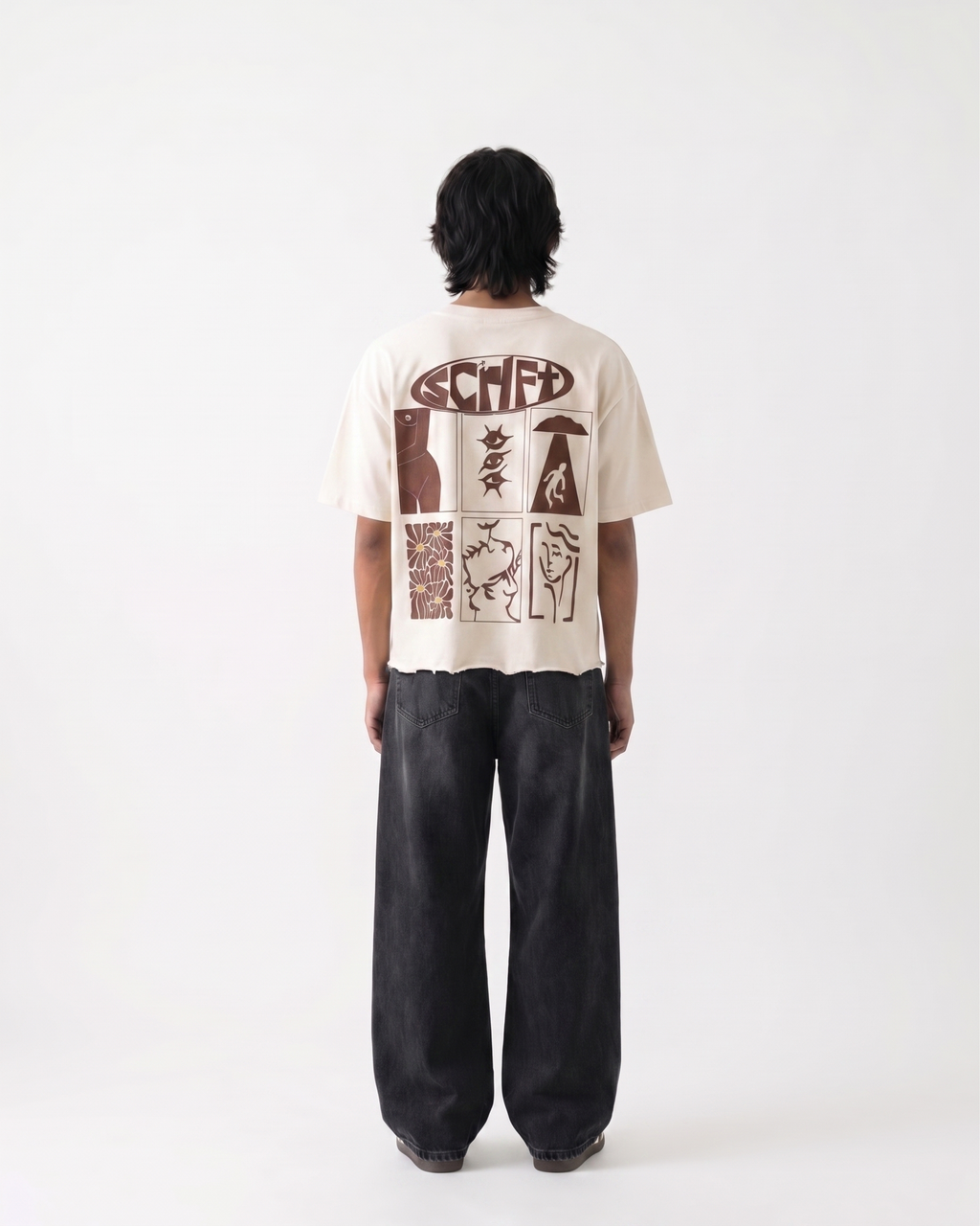 The Six Stories Boxy Fit T-Shirt | 240 GSM French Terry Off-White Graphic Tee