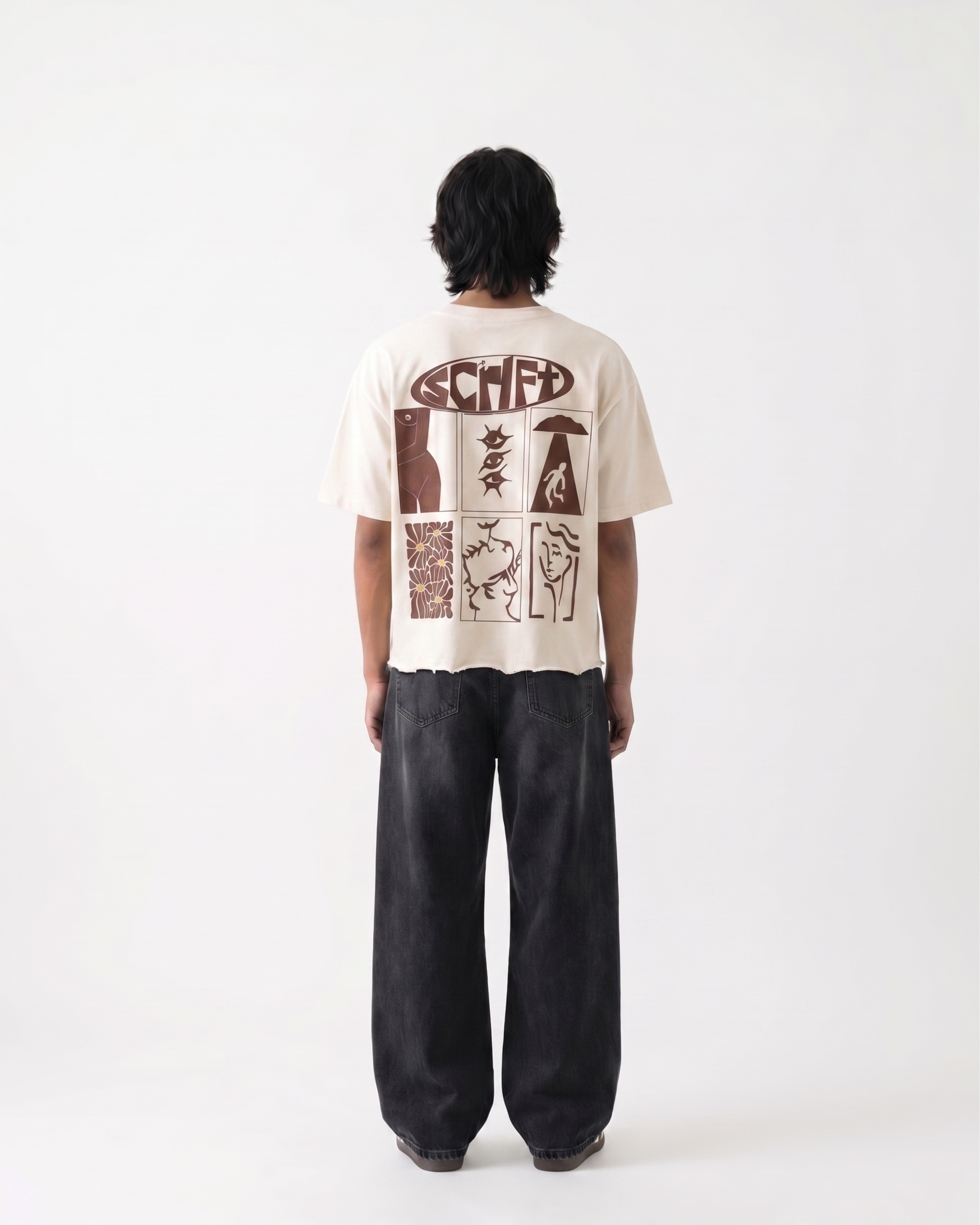 The Six Stories Boxy Fit T-Shirt | 240 GSM French Terry Off-White Graphic Tee