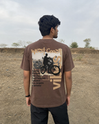 West Coast Vibes Brown Boxy Fit T-Shirt | 240 GSM French Terry Brown Graphic Tee