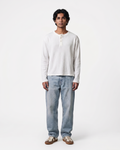 White Henley Waffle Knit T-Shirt | 240 GSM Waffle Knit Cotton Henley Tee