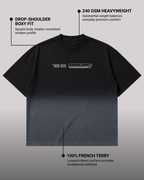 Without Doubt Boxy Fit T-Shirt | 240 GSM French Terry Black Ombré Wash Graphic Tee
